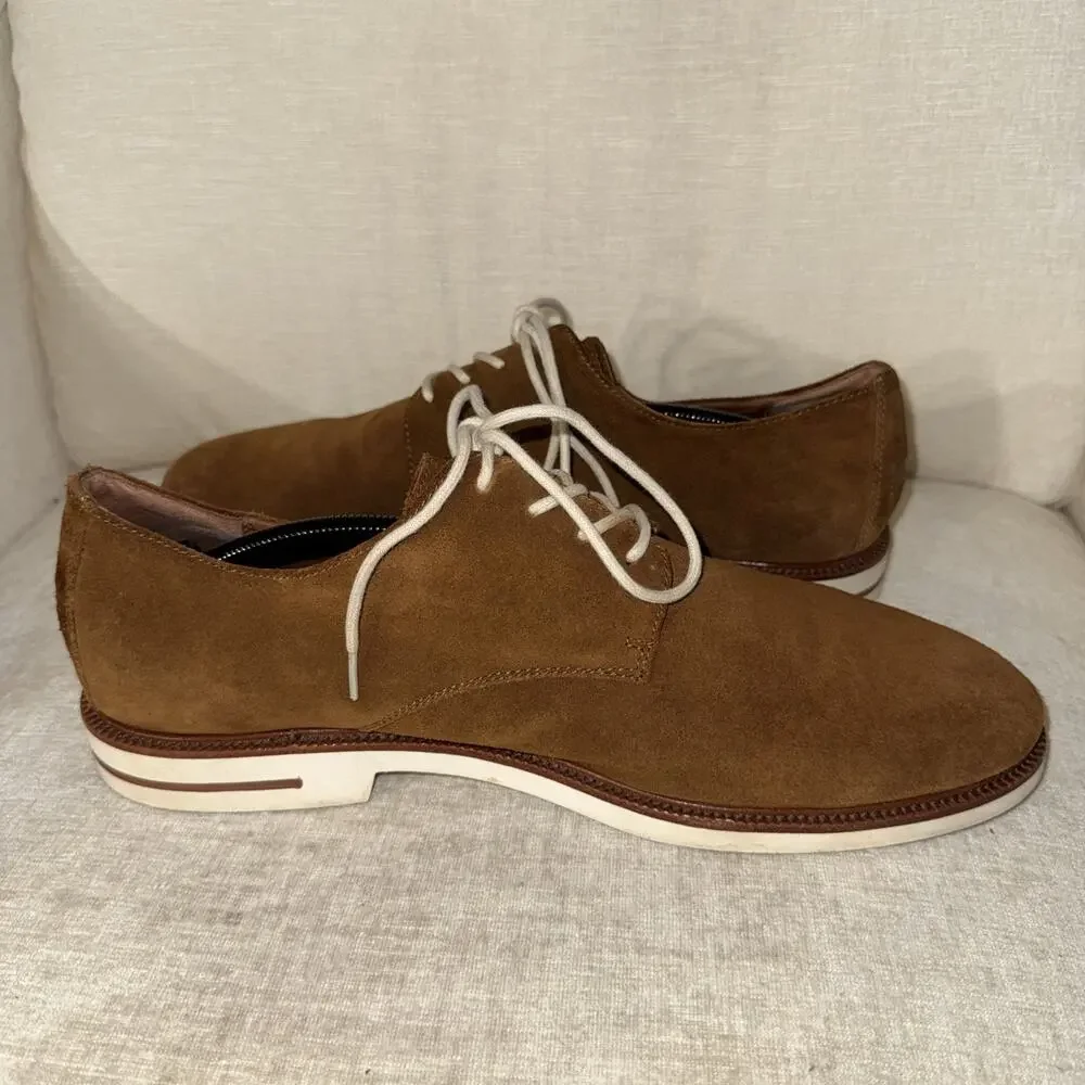 Polo Ralph Lauren Torian Men Size 13D Brown Suede Plain Toe Derby Dress Shoes
